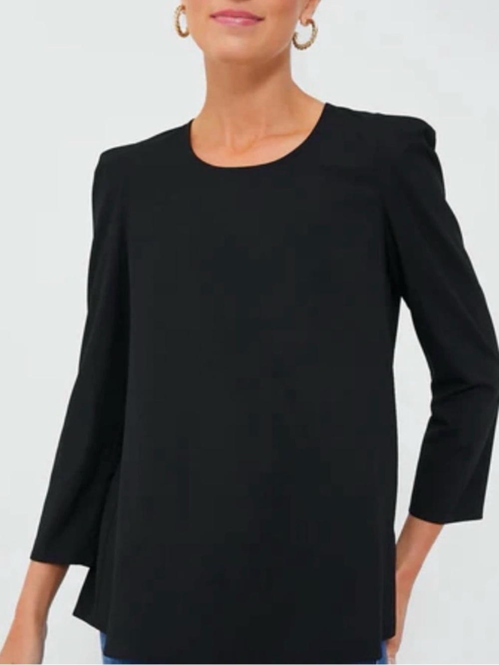 Pomander Place Black Bedford Puff Sleeve Blouse